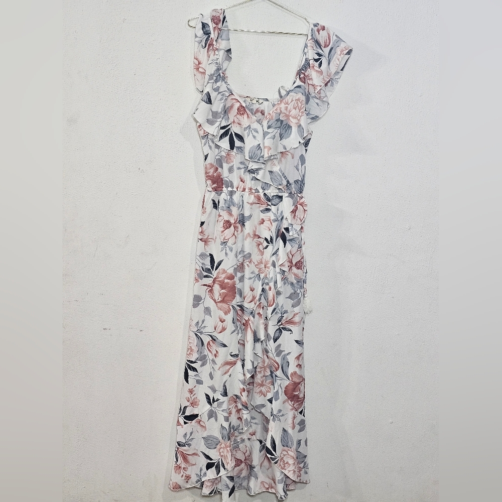 HLUSH Blush Floral High Low Dress with Ruffle Accents - Picture 6 of 11